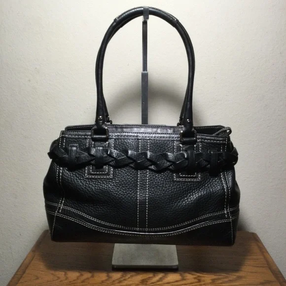 Coach Hampton Carryall F13084 Black Pebbled Leather - Picture 2 of 16